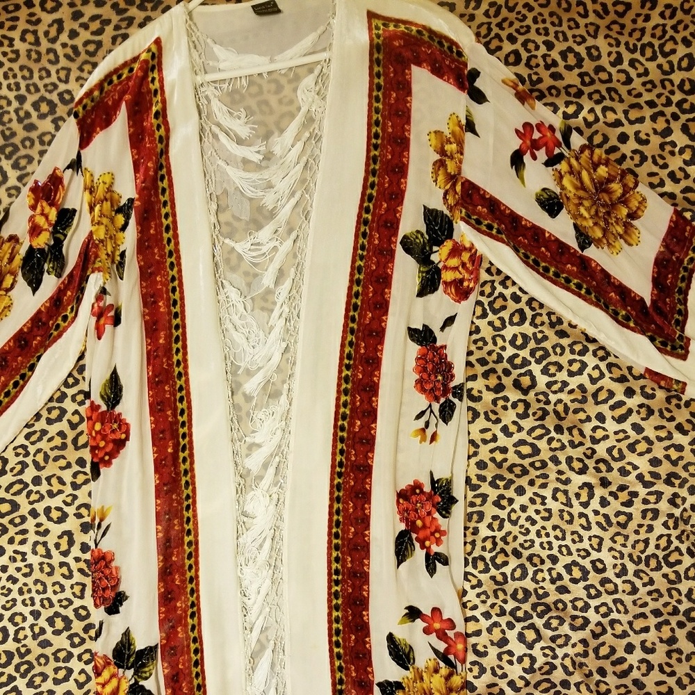 Silk beaded velvet tassel robe
